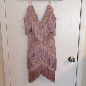 Pink fringe dress